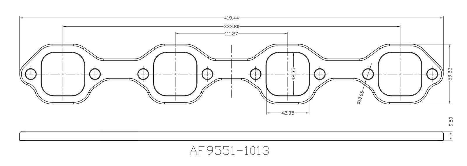 Aeroflow SB Ford 1-3/4" Square Port Header Flanges (AF9551-1013)