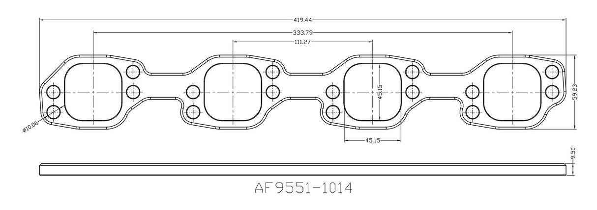 Aeroflow SB Ford 1-7/8" Square Port Header Flanges (AF9551-1014)
