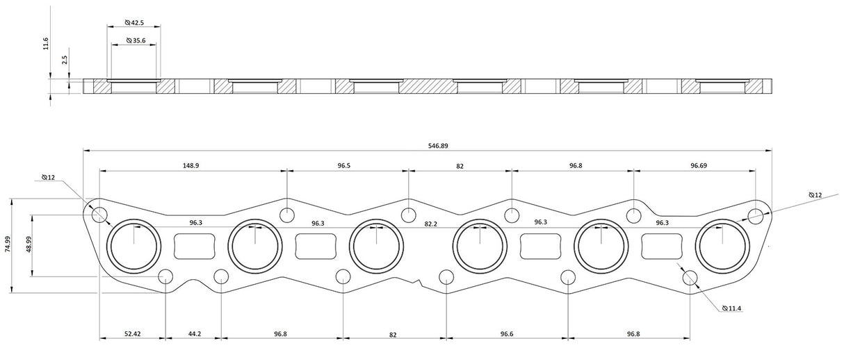 Aeroflow Nissan RB30 Header Flange (AF9551-1021)