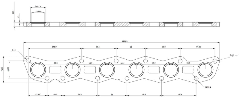 Aeroflow Nissan RB30 Header Flange (AF9551-1021)