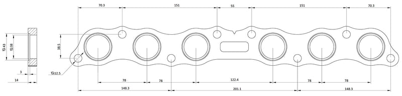 Aeroflow Toyota 2JZ-GE Header Flange (AF9551-1026)