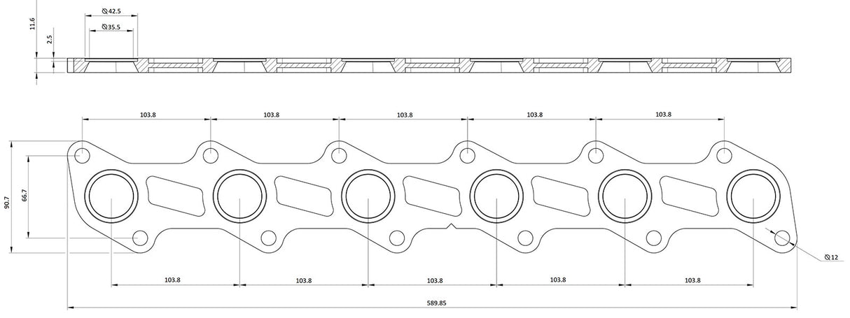 Aeroflow Ford XR6 BA-FG Header Flange (AF9551-1030)