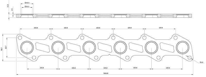 Aeroflow Ford XR6 BA-FG Header Flange (AF9551-1030)