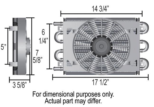 Derale Dyno-Cool 6 Pass Remote Mount Cooler with Fan (DP12731)