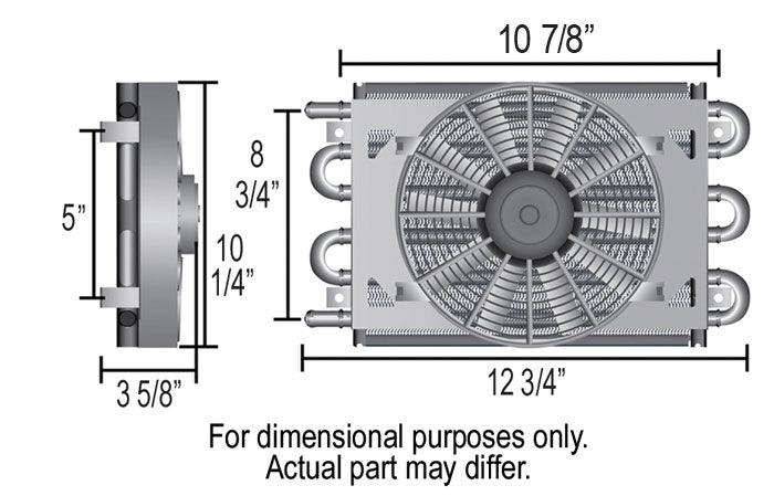 Derale Dyno-Cool 8 Pass Remote Mount Cooler with Fan (DP12742)