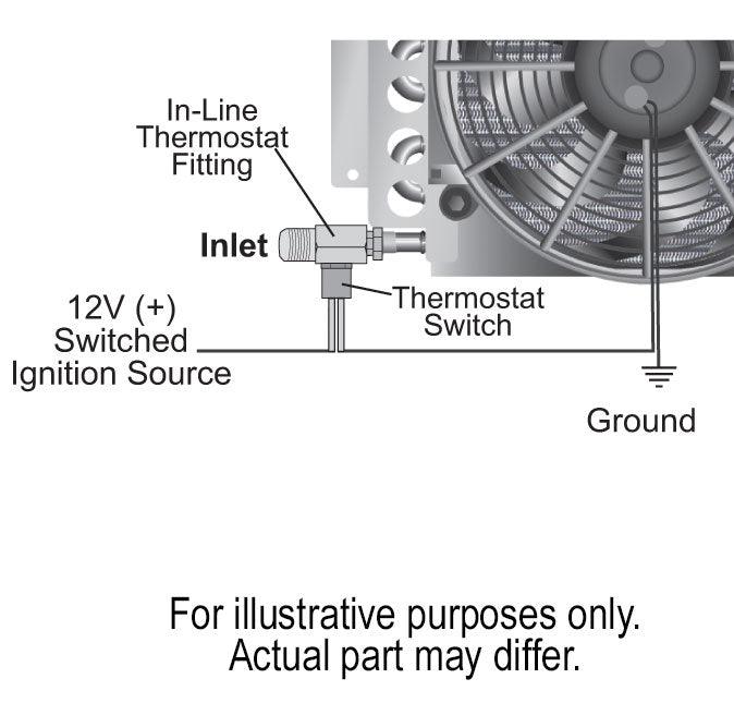 Derale Universal Standard Series In-Line Fluid Thermostat -6 AN x -6 AN (DP13021)