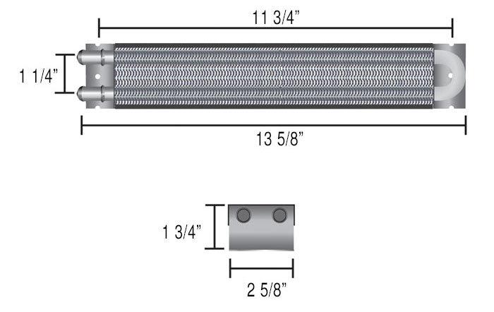 Derale Universal Fluid Cooler 13-3/4"L x 2-1/2"W x 1-3/4"D (DP13223)