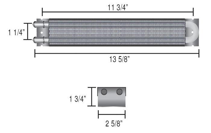 Derale Universal Fluid Cooler 13-3/4"L x 2-1/2"W x 1-3/4"D (DP13223)