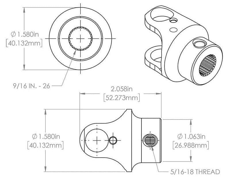 Flaming River  Billet Universal Joint (FR1709DD)