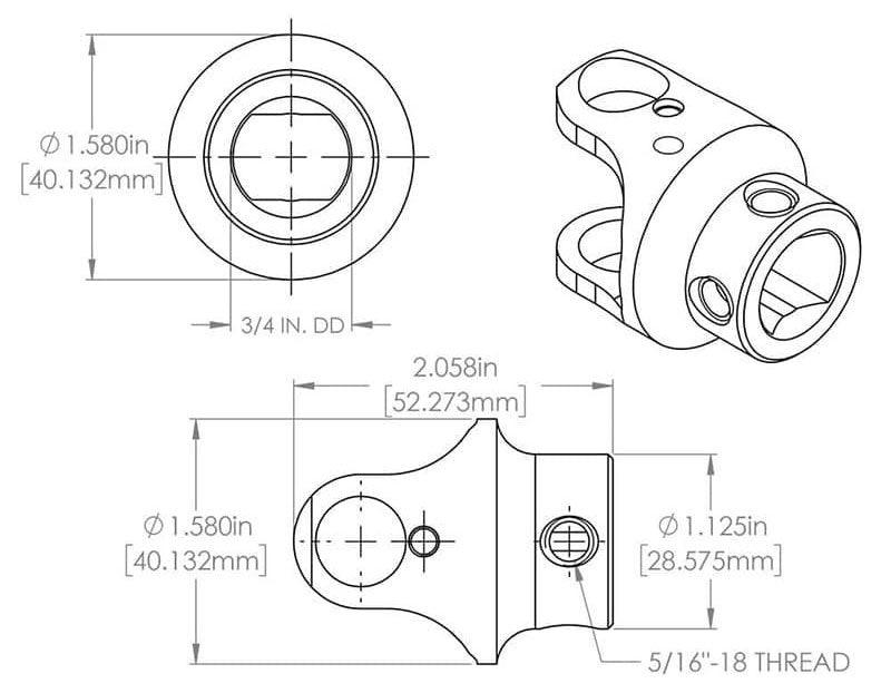 Flaming River Billet Universal Joint (FR1717DD)