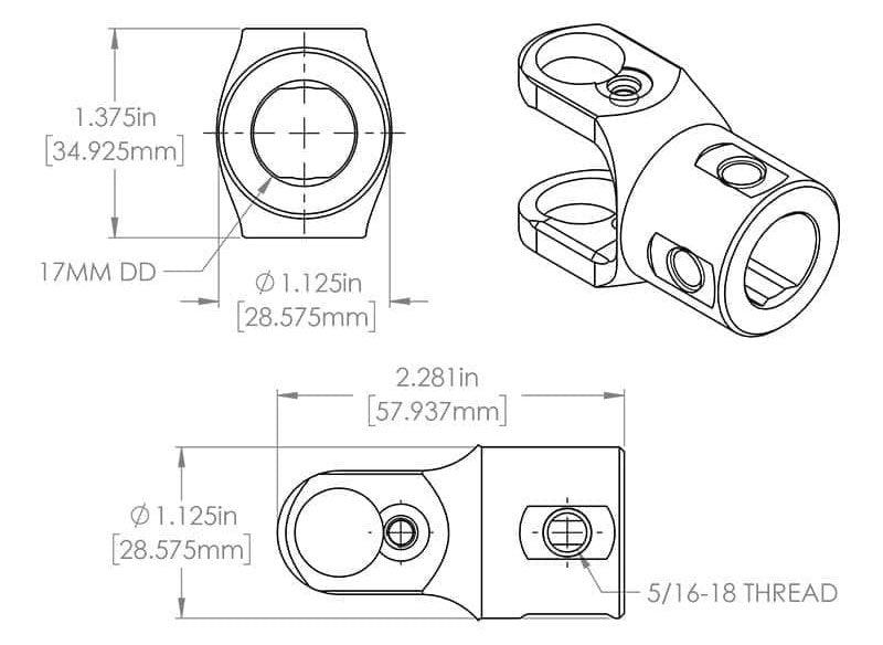 Flaming River Low Profile Racing Uni-Joint 1-1/4" Dia (FR1912)