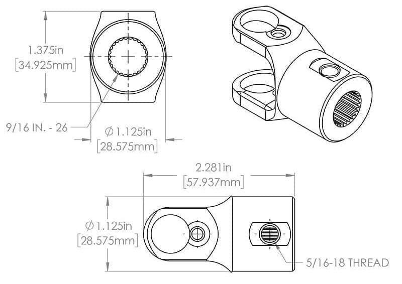 Flaming River Low Profile Racing Uni-Joint 1-1/4"Dia (FR1917)