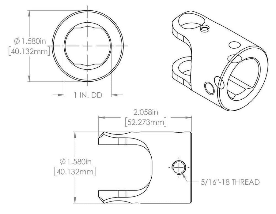 Flaming River Stainless Steel Universal Joint (FR2517DD)