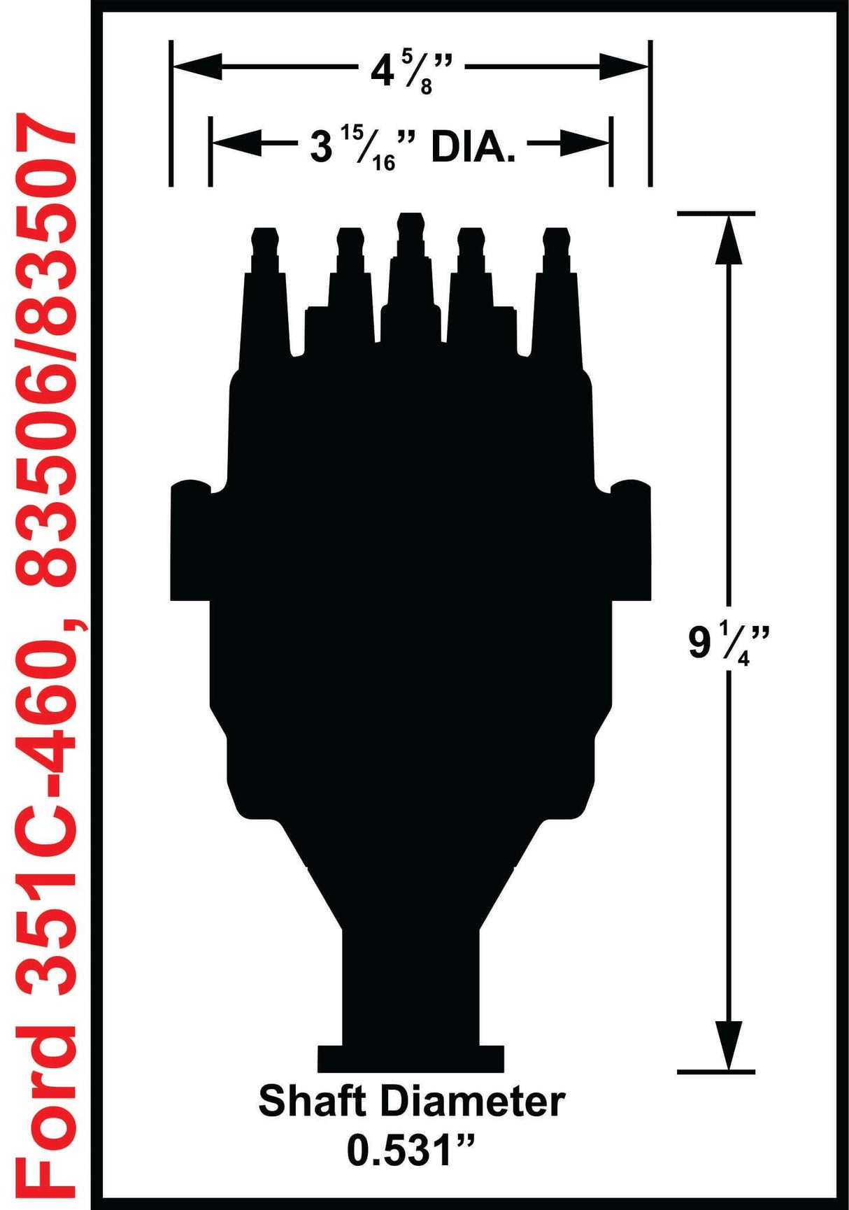 MSD Marine Pro-Billet Ready-To-Run Distributor with Iron Gear .510" Dia. (13mm) (MSD83506)