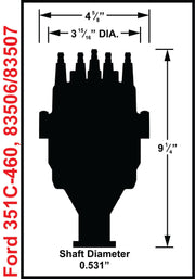 MSD Marine Pro-Billet Ready-To-Run Distributor with Iron Gear .510" Dia. (13mm) (MSD83506)