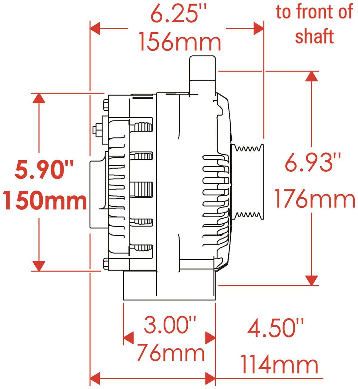 Powermaster Chrome Ford 3G Large Alternator (PM37759)