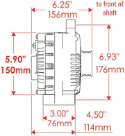 Powermaster Chrome Ford 3G Large Alternator (PM37759)