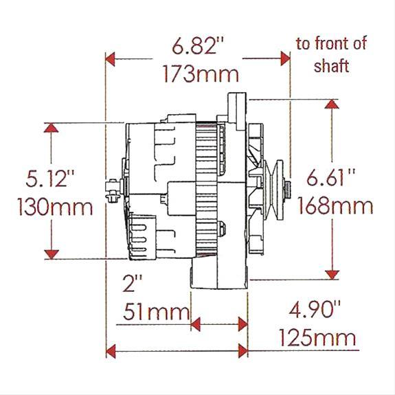 Powermaster Natural Finish GM/Chevy Alternator XS Volt (PM478028)