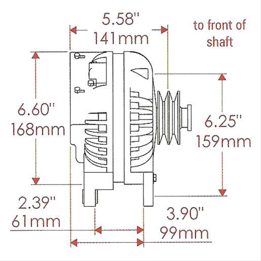 Powermaster Natural Finish Chrysler Alternator (PM7018)