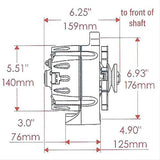 Powermaster Black Smooth Finish Ford Alternator (PM8-57141)