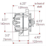 Powermaster Polished Smooth Ford Alternator (PM8-67141)