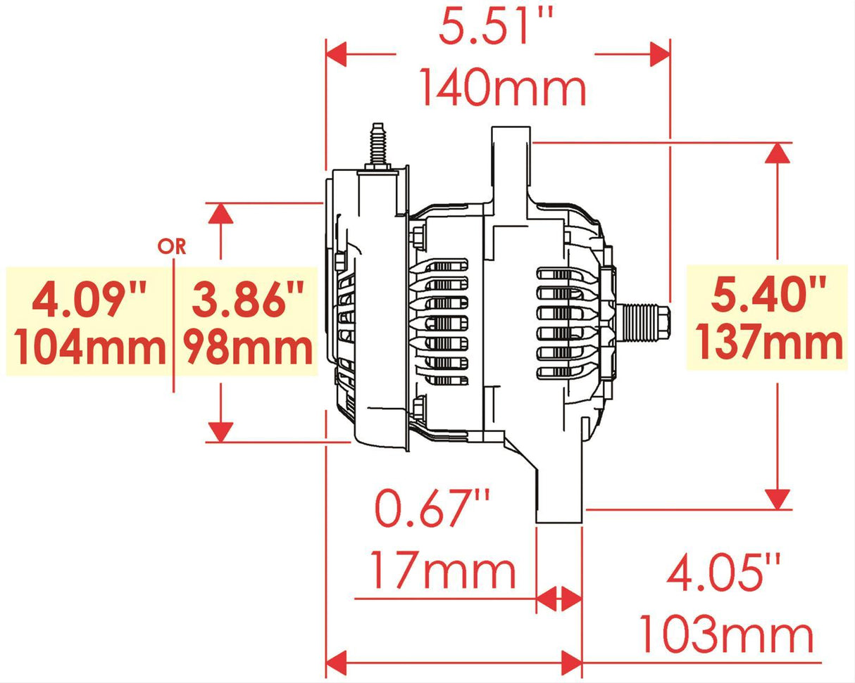 Powermaster Black GM Denso Style Race Alternator (PM8162)