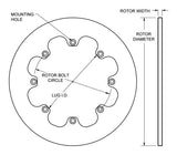 Wilwood 8 Bolt Standard Hole Mount Steel Rotor - Solid (WB160-0201)