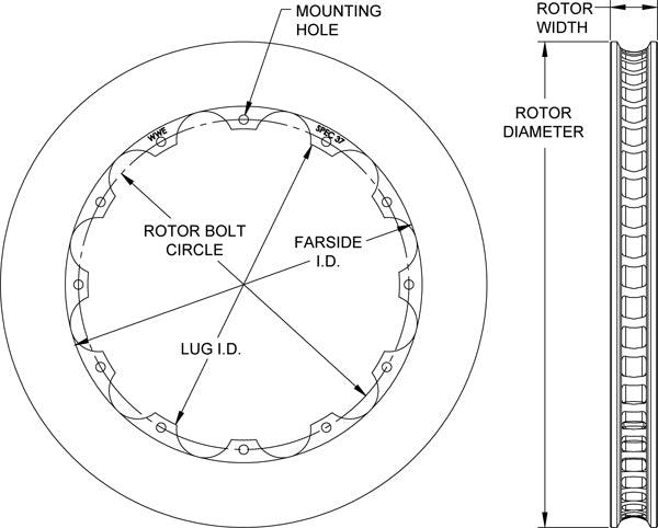 Wilwood HD 48 Curved Vane Rotor R/H (WB160-12786)