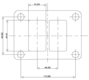 Aeroflow Stainless Steel Turbine Inlet Flange Twin Entry (AF9551-0004)