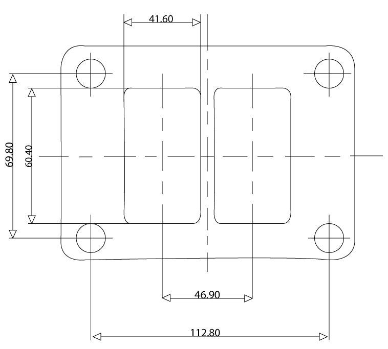 Aeroflow Stainless Steel Turbine Inlet Flange Twin Entry (AF9551-0004)